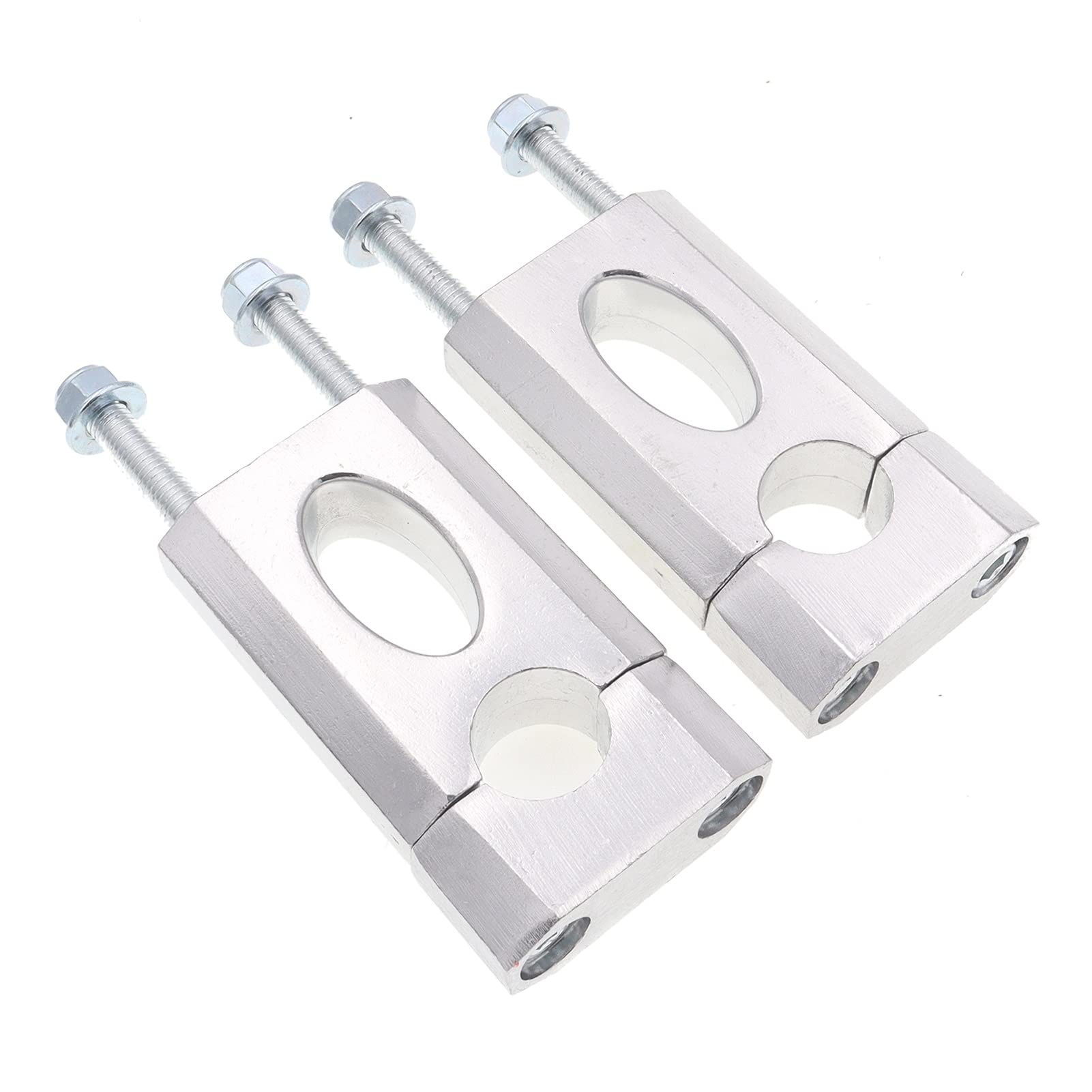 Rehausseur guidon moto 22mm argent avec pinces de rehausse de guidon