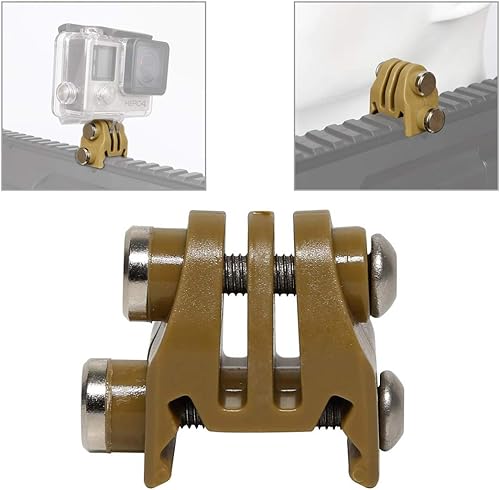 Miniatura 11 de Picatinny Rails Airsoft Rail Casco Excavadora Mounts Adaptador de soporte para cámara de acción GoPro (2 negro)