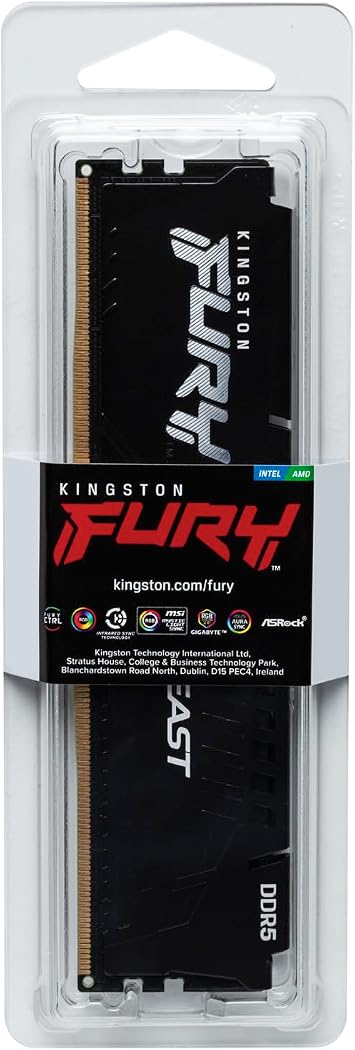 Kingston Fury Beast 32GB 6000MT/s DDR5 CL36 Desktop Memory Single Module | AMD Expo | Plug N Play | KF560C36BBE-32