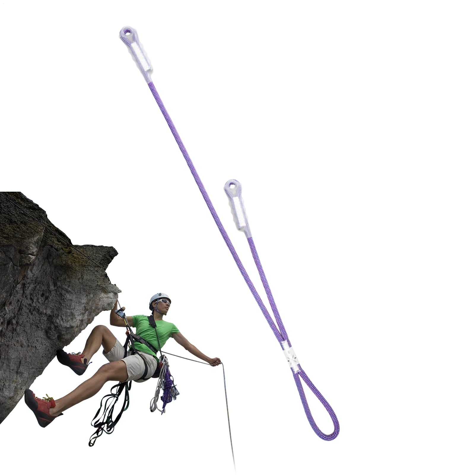 Prusik Rope - Cuerda de seguridad para escalada - Equipo de rescate de alta resistencia en forma de Y para ascensos, seguridad en el parque infantil