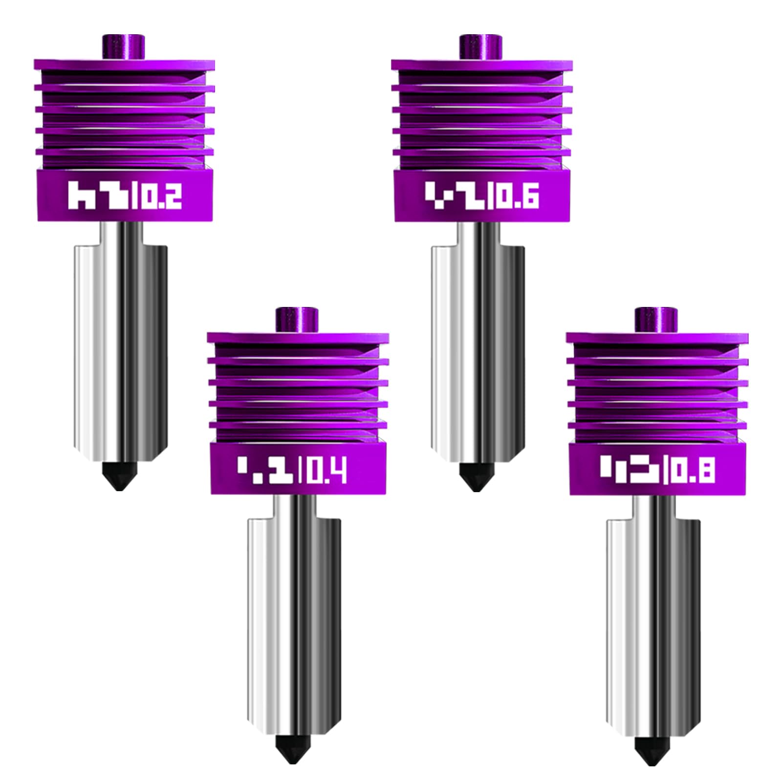 4-Pack Upgraded H2/P2S Hotend Kit (0.2/0.4/0.6/0.8mm) with Low Friction MPVD Coating - High Speed Hardened Steel P2S Nozzle for Bambu Lab P2S,H2S,H2C,H2D,A1,A1mini 3D Printers, Bamboo P2S Parts-picture-16