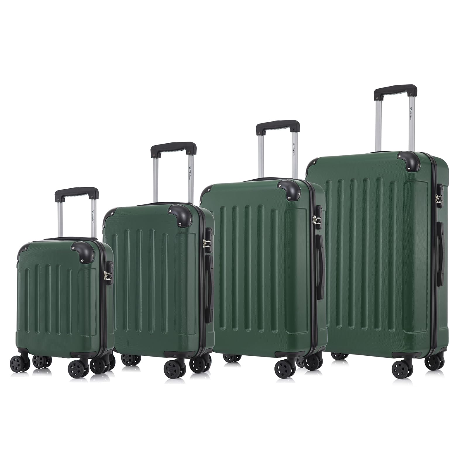 yonsly Koffer Suitcase, Trolley Reisekoffer, Rollkoffer Handgepäck mit 4 Rollen 360°, ABS Hartschalen, Sicherheitsschloss, Weicher Gummigriff, 210D-Futter