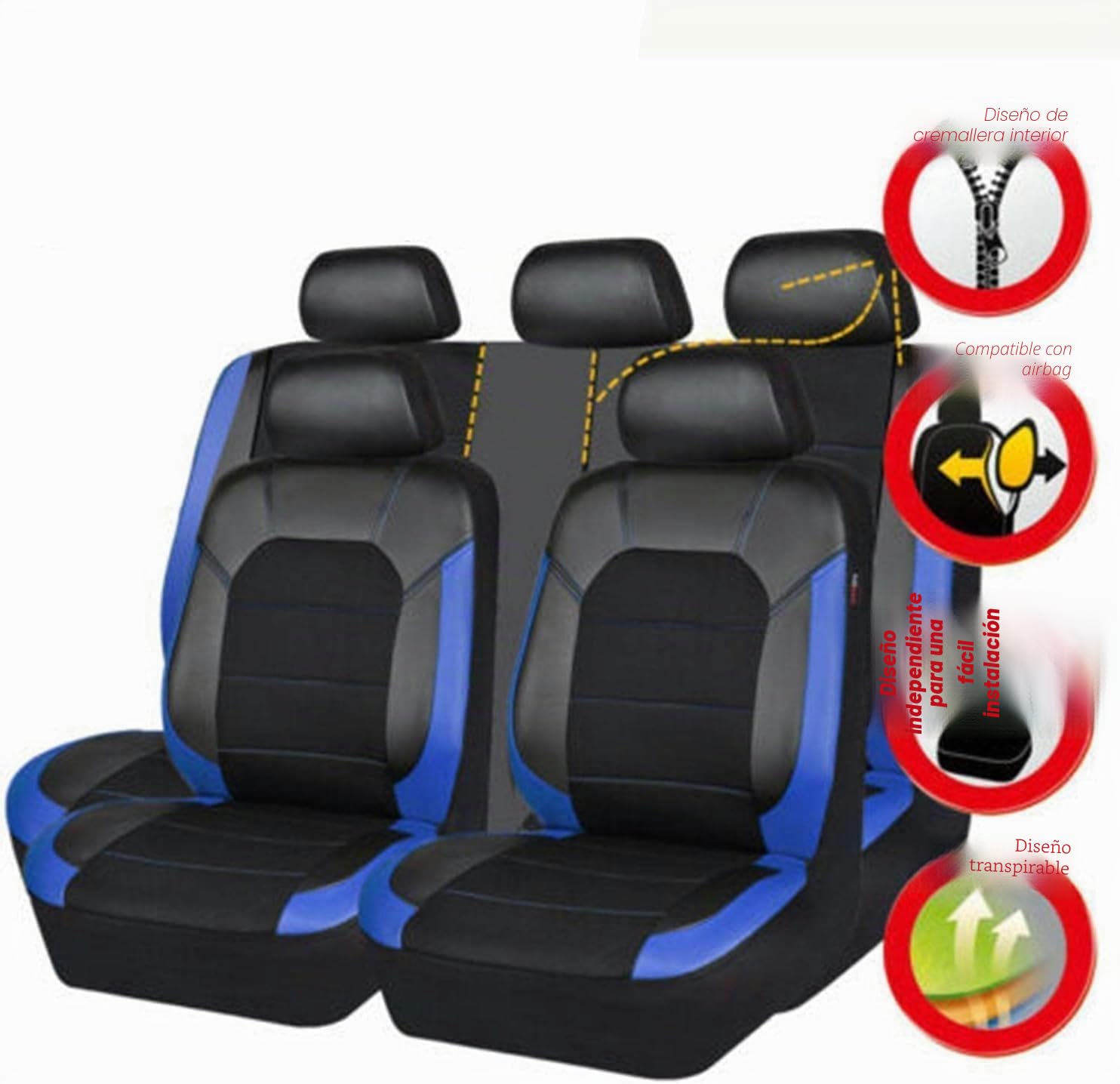 Fundas de Asiento de Coche Universales para Seat Leon MK2, MK3, 1, 2, 3, 5F, Fr