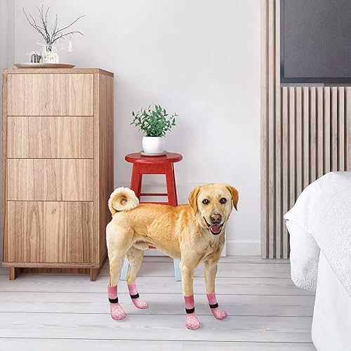 Miniatura 6 de EXPAWLORER Calcetines antideslizantes para perros de todos los tamaños y edades, evitan que se laman las patas, para pavimento calientefrío, control