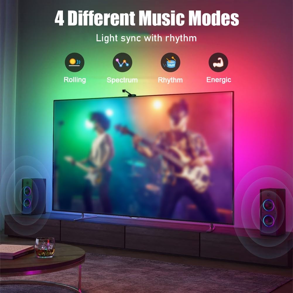Striscia di Luci A LED Strisce LED Intelligenti Striscia Luminosa Dell'ambiente del Computer Sincronizzata con Lo Schermo del Suono E della Luce Adatto per TV da 55~65 Pollici