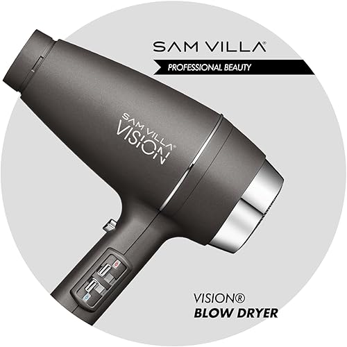 Miniatura 2 de Sam Villa Secador de pelo profesional iónico ligero y silencioso de Vision con velocidad y temperatura variables