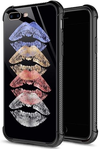 Miniatura 21 de Funda para iPhone 7/8 Plus, protección de grado militar, esquinas a prueba de golpes, funda antiarañazos para iPhone 7/8 Plus, flor de mariposa