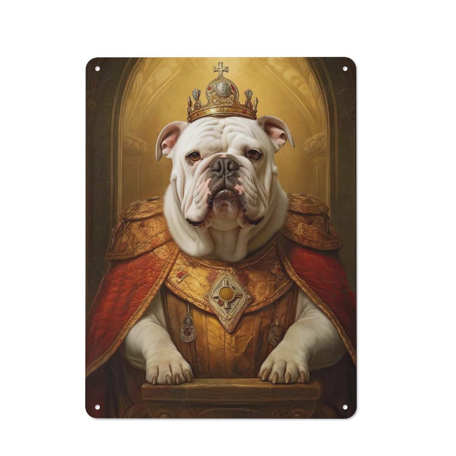 Nostalgic English Bulldog The Pope Decorative Tin Sign 40x30cm, Vintage Wall Decor for Lounge, Study, Pub Or Wall Gallery