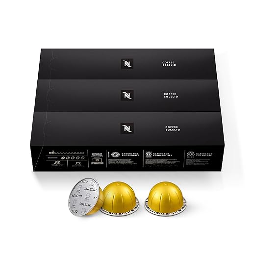 Nespresso Capsules Vertuo, Solelio, Mild Roast Coffee, 30-Count Coffee Pods, Brews 7.8 oz.