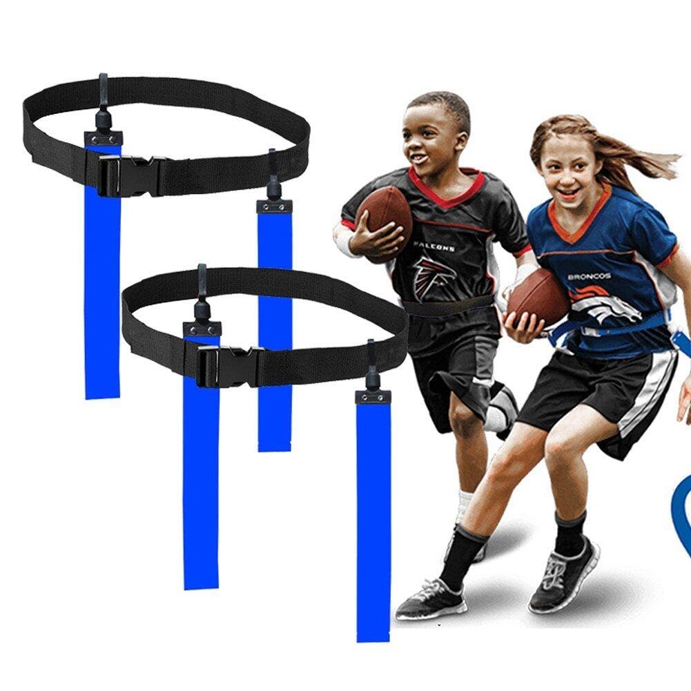 Flag Football Set Flager Football Gear Flag Cinturones De Fútbol Y Banderas Cinturón De Fútbol Ajustable para Entrenamiento para Niños