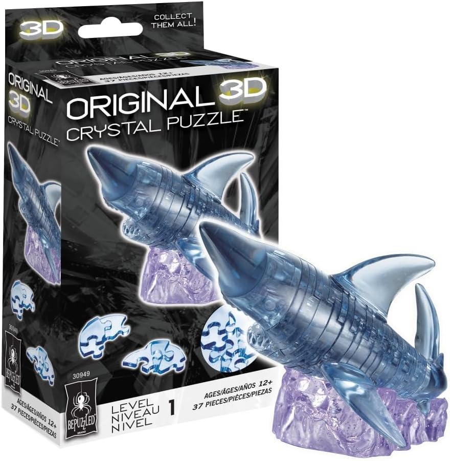 BePuzzled | Shark, Original 3D Crystal Puzzle, Ages 12 and Up