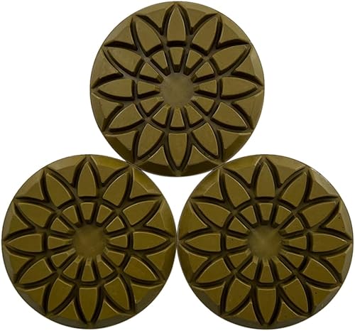 Miniatura 54 de Almohadillas de pulido de diamante de resina de 3 pulgadas, resina oscura, juego de 3, altura de segmento de 0.236 in, seco o húmedo, grano #50