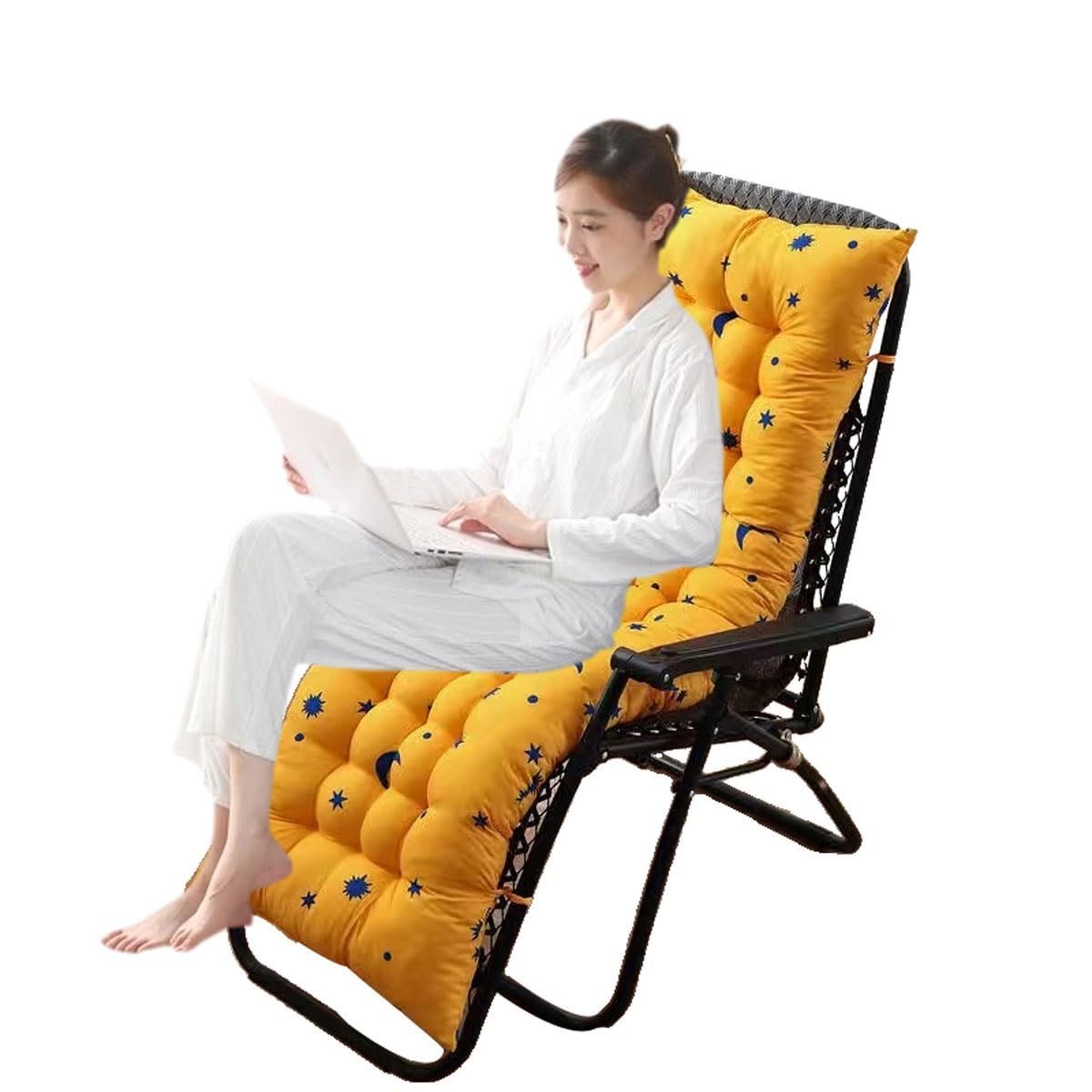 Sun Lounger Cushion Outdoor/Indoor 170*53/125*53CM Thick Garden Chair Recliner Relaxer Rocking Chair Cushion Replacement Bench Seat Cushion Pads, Cushion Pads With Backrest For Holiday Travel ( Color