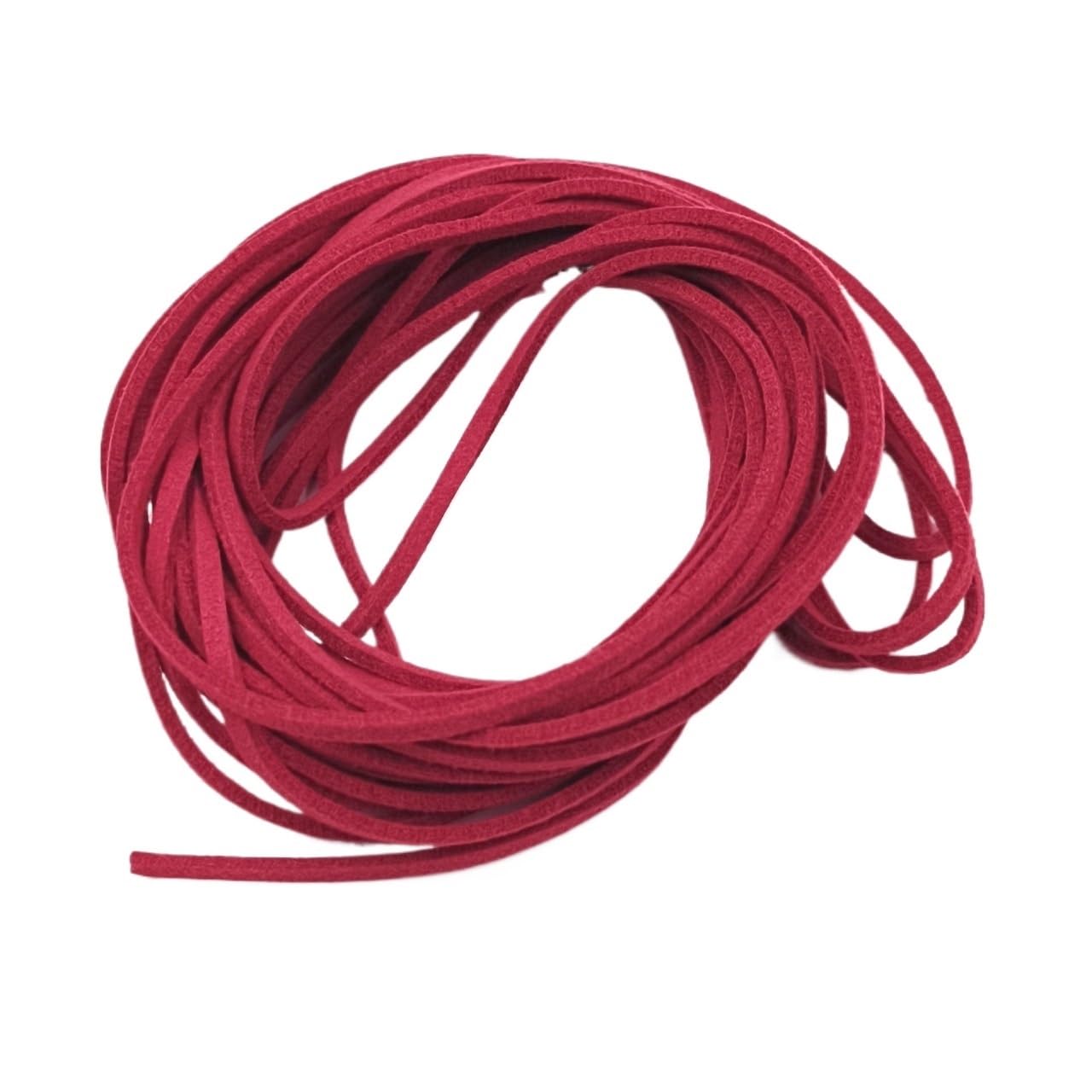 Leather Cords for Jewellery Making 10Pcs 4.5M 1.5mm Flat Korean Velvet Thread Faux Suede Leather Cord Rope Thread to Make Braided Bracelet Necklace(Red)
