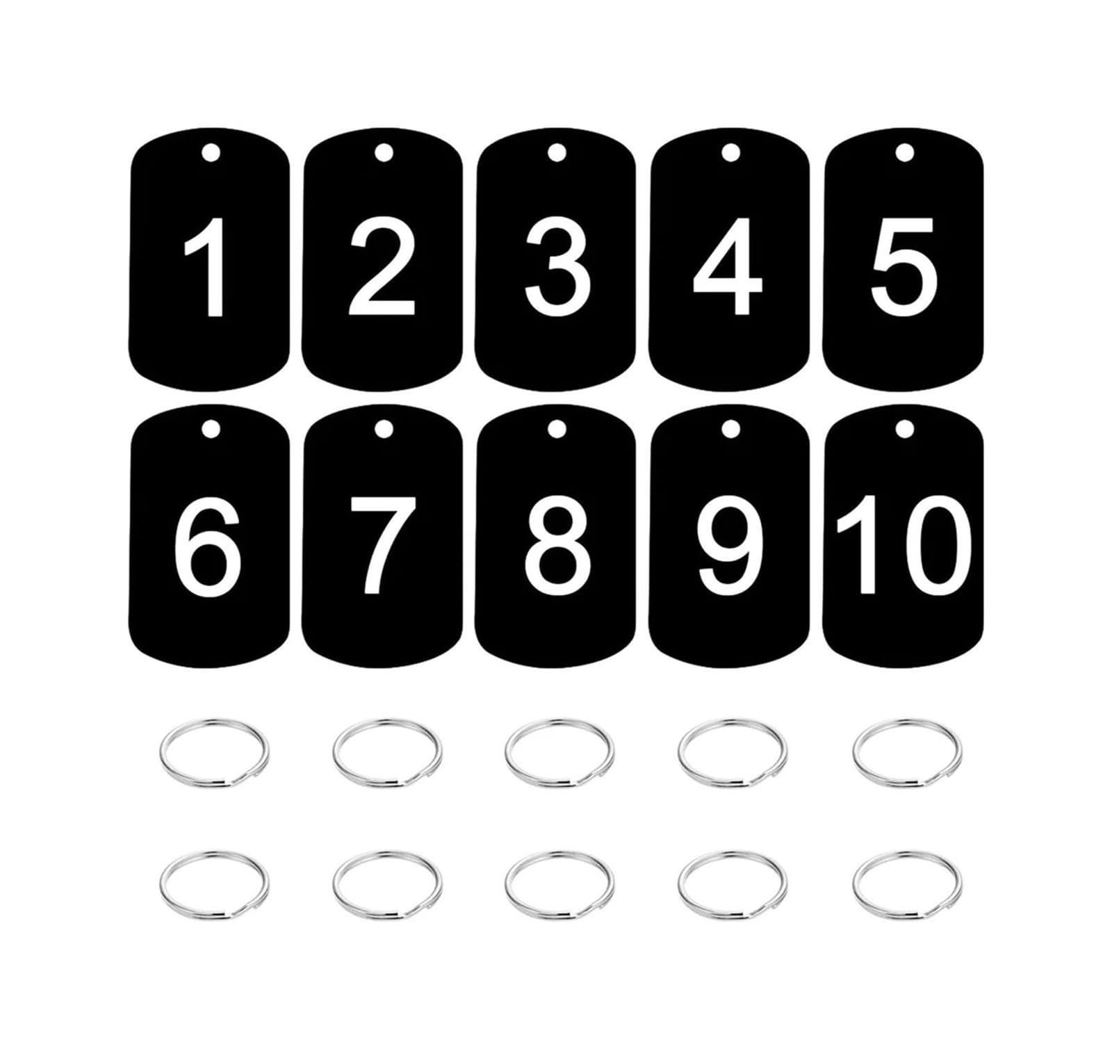 Etiquetas metálicas con números, Aluminio1-200 Almacenamiento de Metal Equipaje ID Llavero Etiqueta Nombre Placa identificación Digital(100 200)