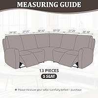Vista 3 de ALIECOM Fundas impermeables para sofá seccional reclinable para sofá seccional reclinable elástico en forma de L, fundas de esquina lavables