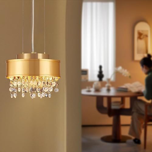 Miniatura 8 de CEENWE Candelabro moderno de cristal de lujo, 5 luces, techo lineal, elegante colgante colgante transparente, ajustable, escalera con base E12, 5