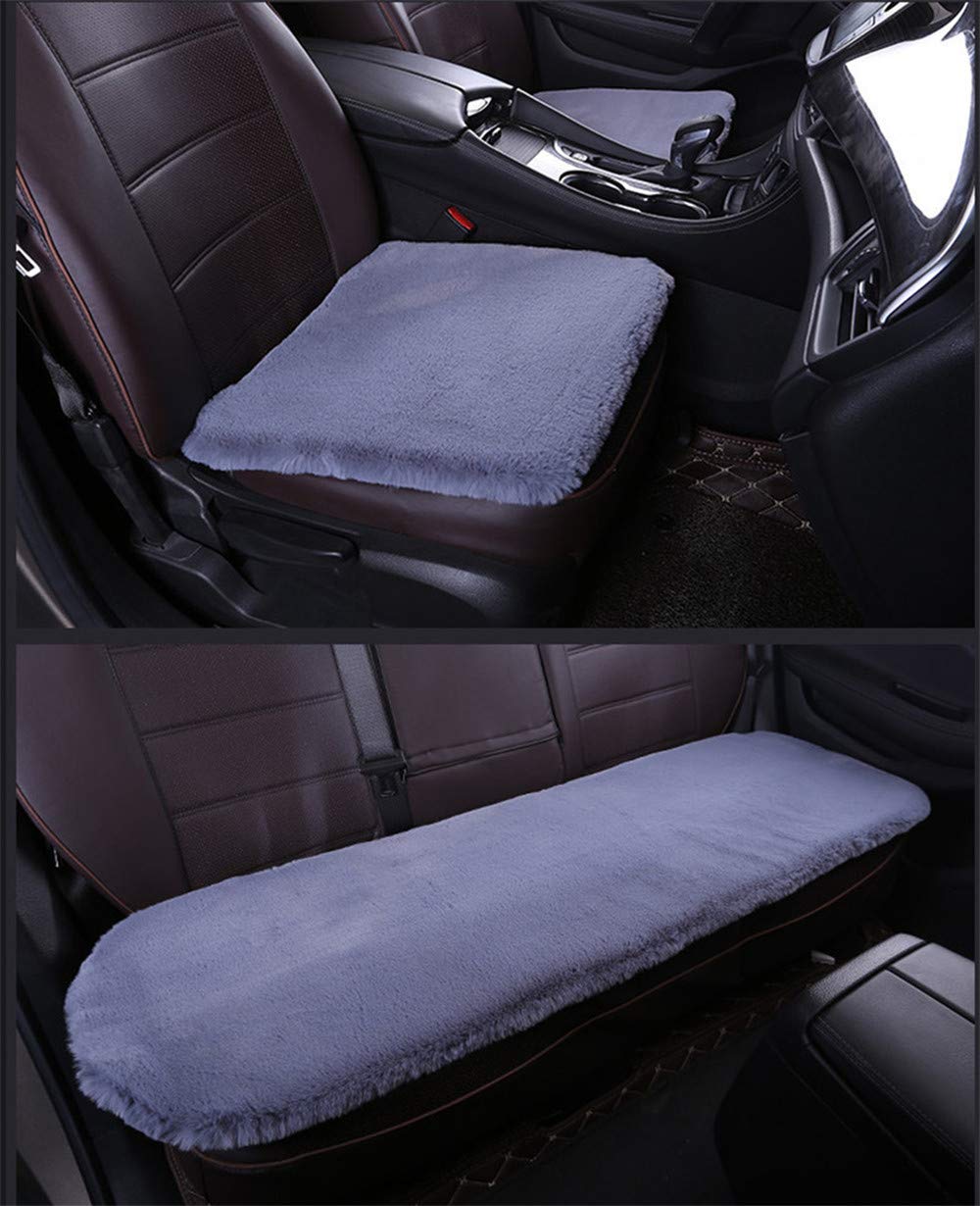 Universal Auto Sitzbezug Autositzauflage Sitzkissen Lammfell Sitzauflage Stuhlauflage Schaffell Kissen fürs Auto Rollstuhlauflage schön (Grau,3PCS)
