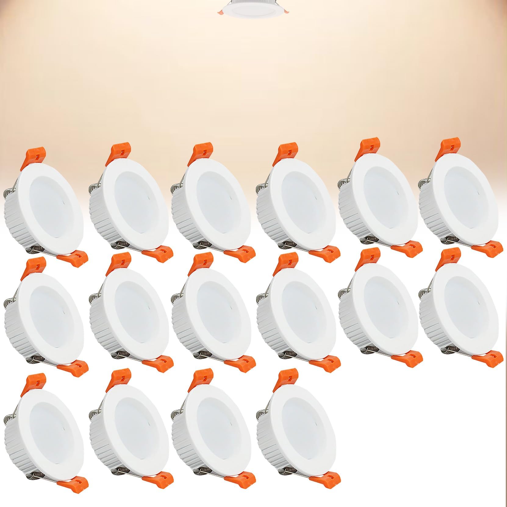 5W LED Recessed Ceiling Spotlights, 4000K Neutral White Ultra Slim Panel Light, Cut Φ70-75mm, AC110-240V Round Downlights for Living Room Office, 14 Pack