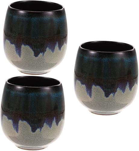 Garneck Taza de café de horno 3pcs tazas de té asiáticas taza de cerámica tazas de té decorativas taza de té kung fu taza de café de cerámica taza
