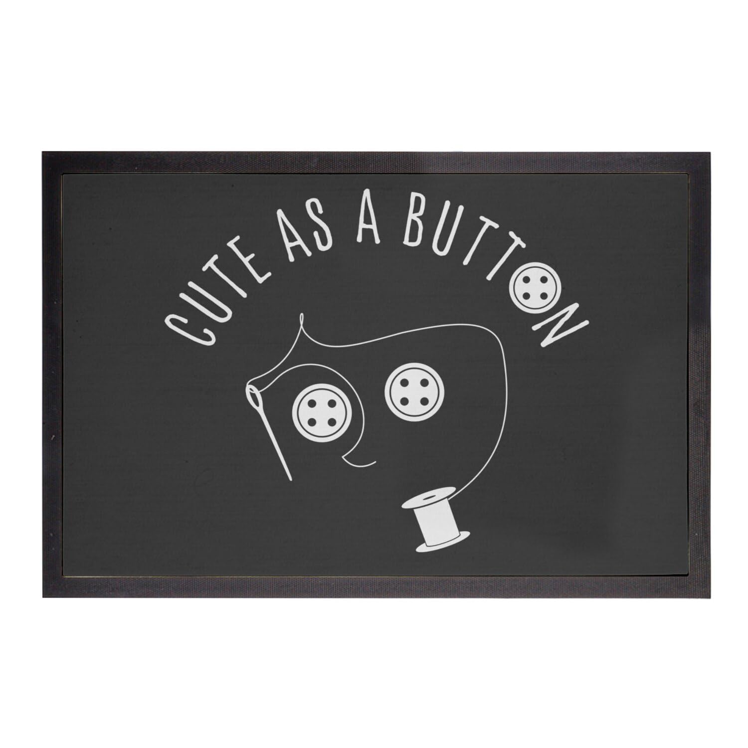 Paillasson noir Halloween Cute as a Button tapis entrée 60x40 cm