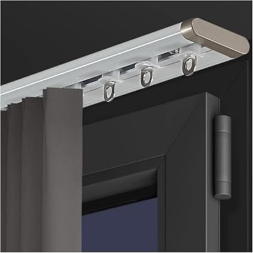 Curtain Rail Track Room Divider Curtain Rod for Bedroom Balcony, Metal Curtain Rail, 1m-8mWhite,2m/6.5ft