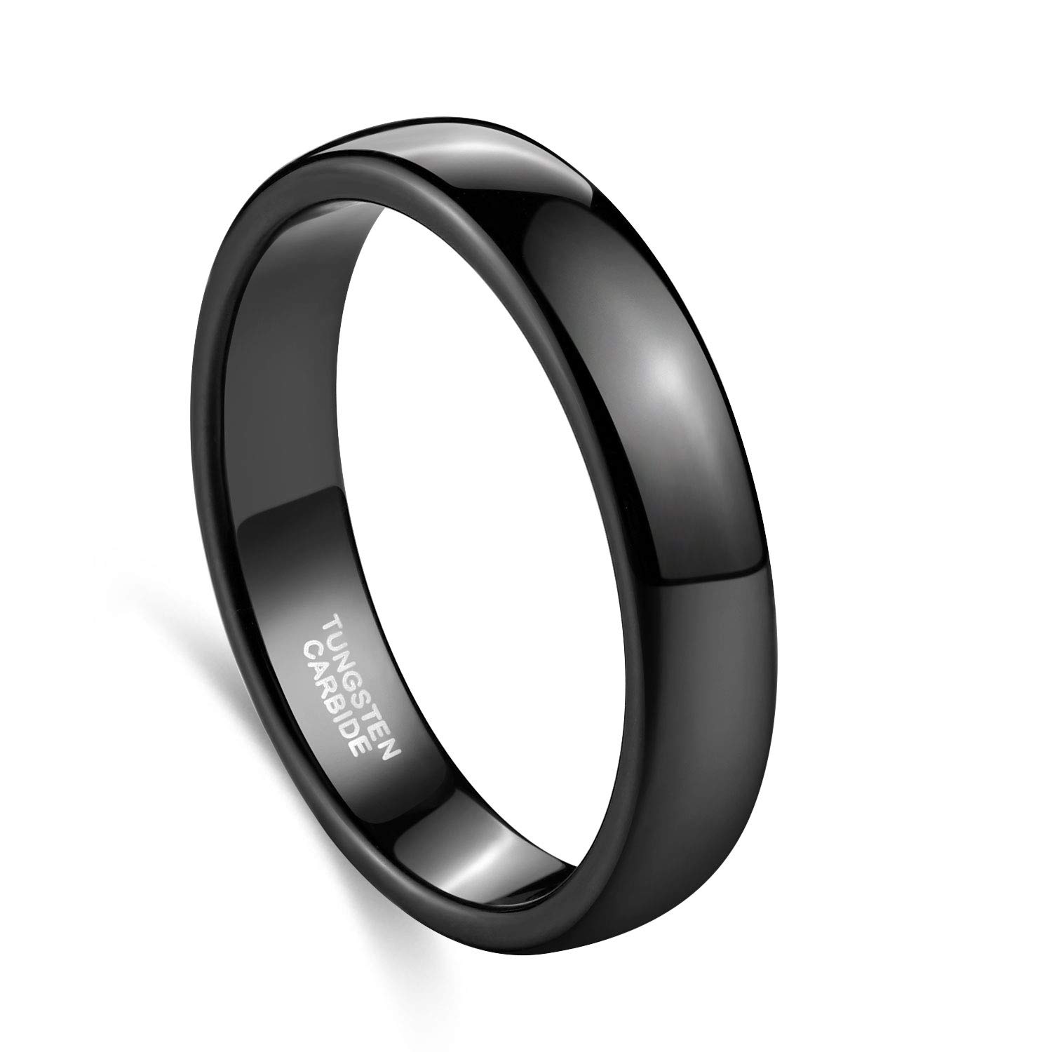 Zakk Bague Hommes Femme en noir poli Tungstène Alliance Bande de Bague Mariage de fiançailles Promesse Anneaux 2mm 4mm 6mm 8mm