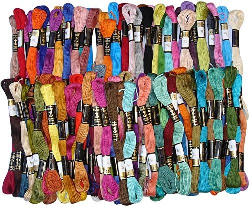 100 Solid Stitch Sewing Skeins Cotton Embroidery Thread Floss 100 shades