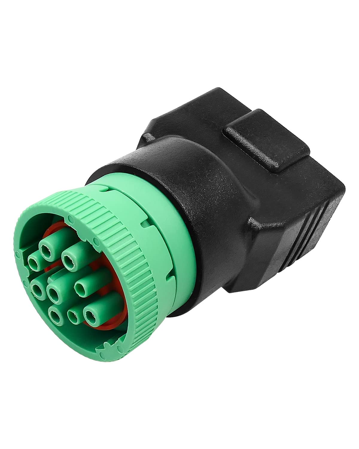 QLZOZB Green Type 2 9Pin J1939 to OBD2 16Pin J1962 Adapter for OBD Diagnostic Device Connector Converter, Plug and Play