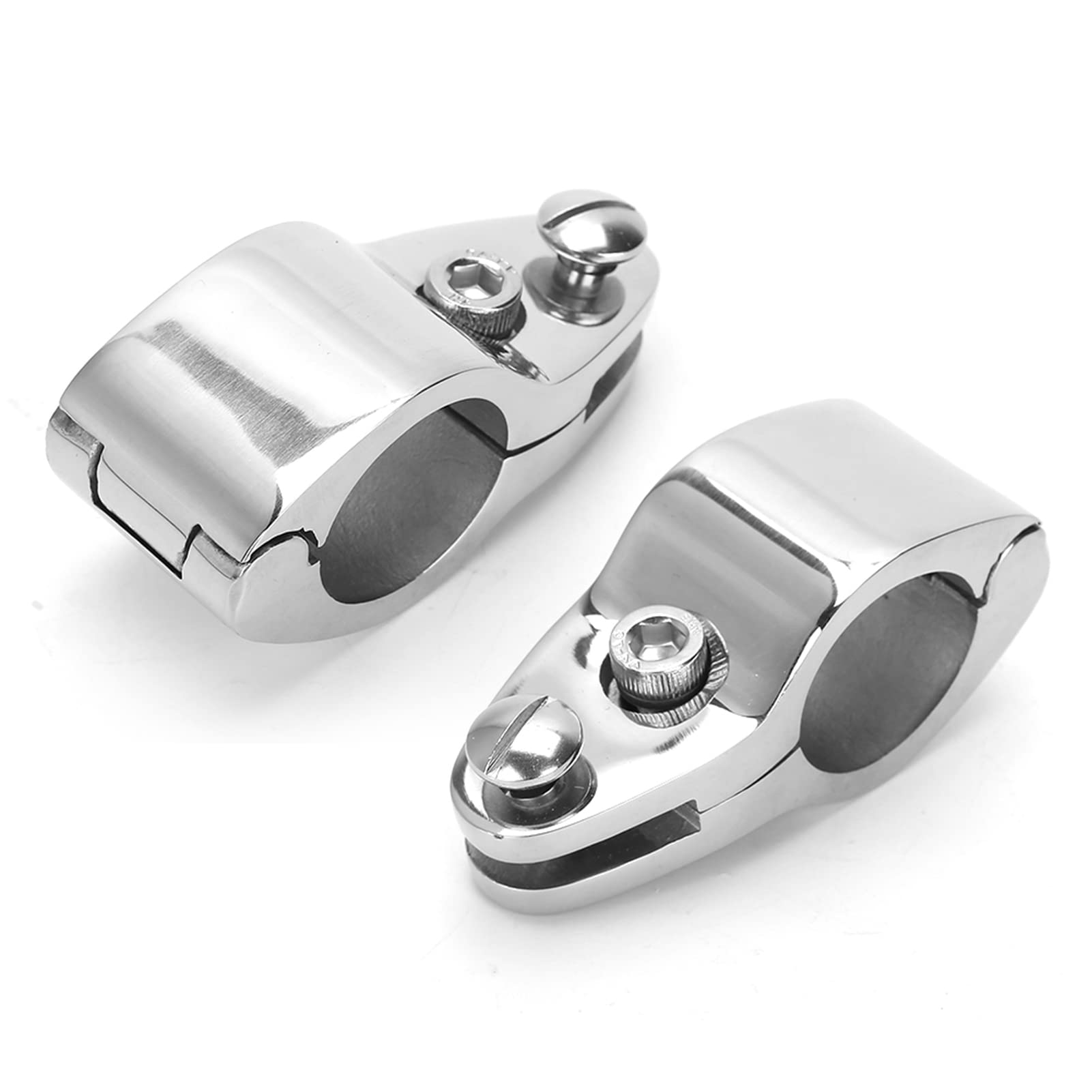 Yuecoom 2Pack Boat Bimini Top 1inch Hinged Jaw Slide Rail Mount, Boat Top Jaw Slide/Top Cap Yacht Fittings External Eye End Heavy Duty Boat Hardware (30mm)