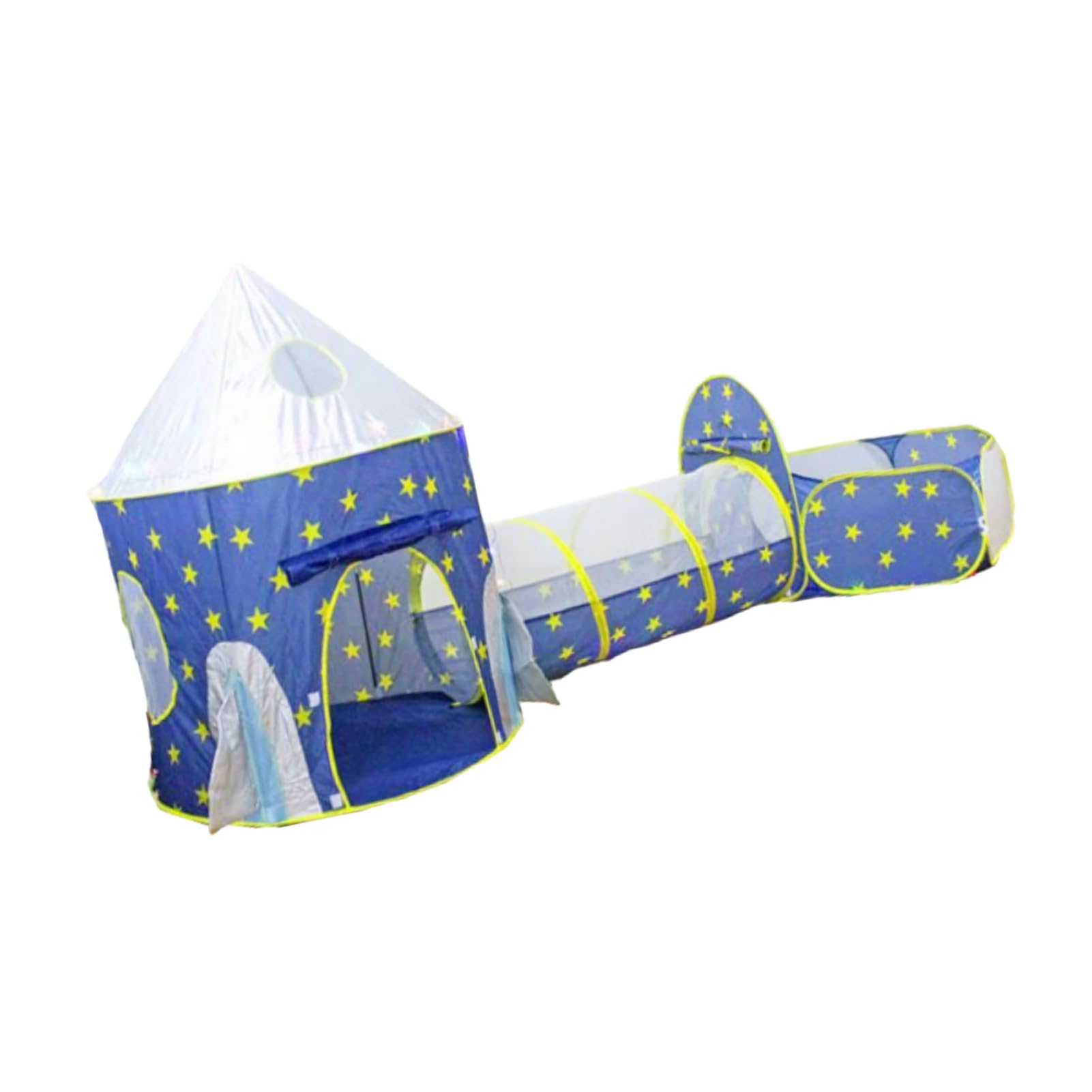 3-teiliges Babyzelt mit Buntem Spieltunnel und Bällebad, Lustiges Indoor-Spielset für, Ideal für ab 3 Jahren, aus Strapazierfähigem Polyestergewebe (Blauer dreiteiliger Anzug)
