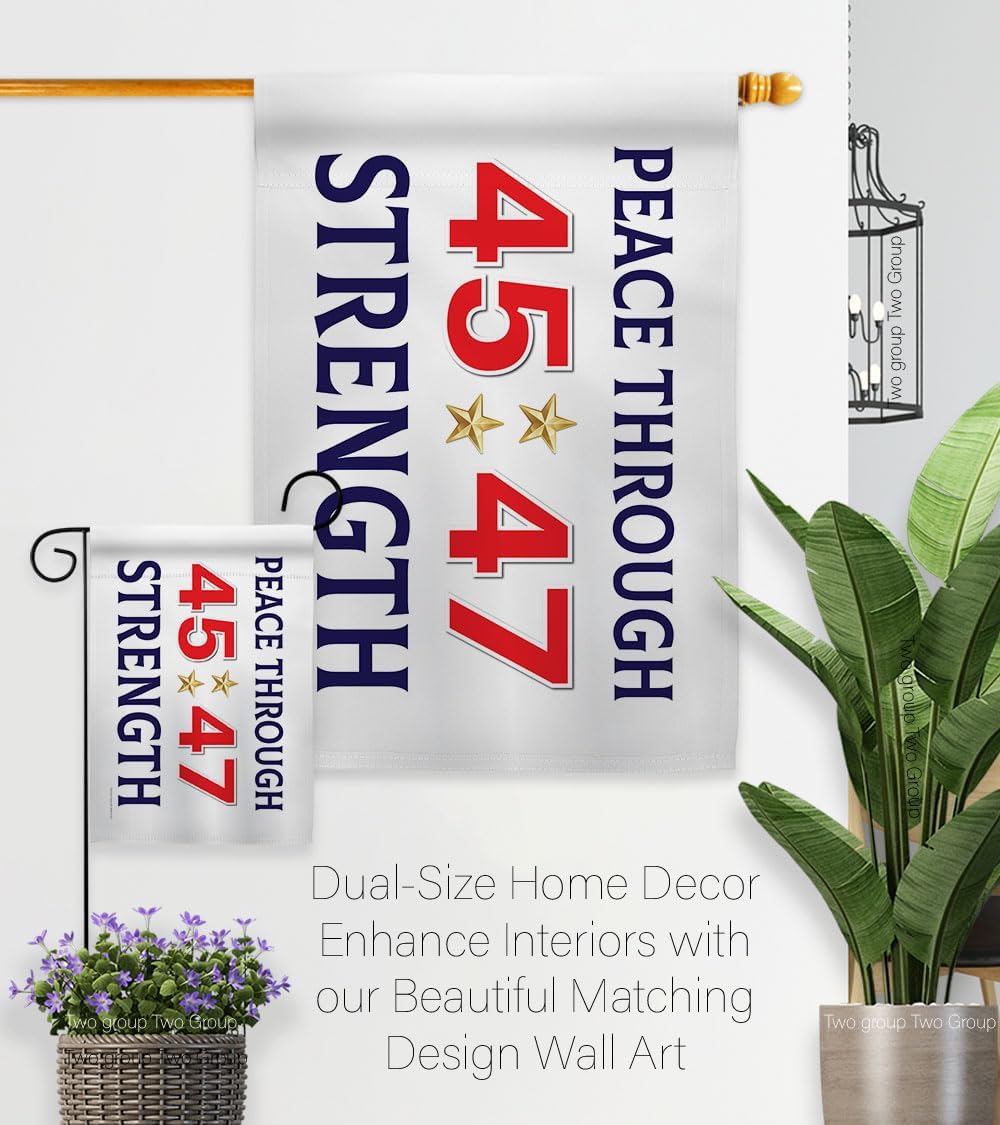 Trump Flag 45/47 Patio Decor Room Tapestry Door MAGA Wall Garden Poster Rally Shooting 2024 Yard Porch Sign Outdoor House Banner Patriotic Decorations Republican Gift Made in USA