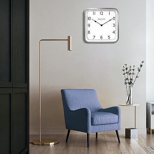 Miniatura 5 de Presentime & Co Anton - Reloj cuadrado vintage de 10 pulgadas, silencioso, sin ticks, pared y mantel 2 en 1, reloj de escritorio y estante,