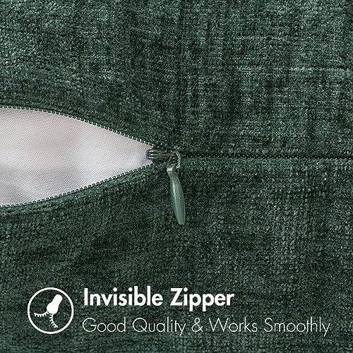 MIULEE Pack of 2 Green Throw Pillow Covers 18x18 Inch Soft Chenille Pillow Covers for Sofa Living Room Couch Solid Dyed Cases by MIULEE - Image 3