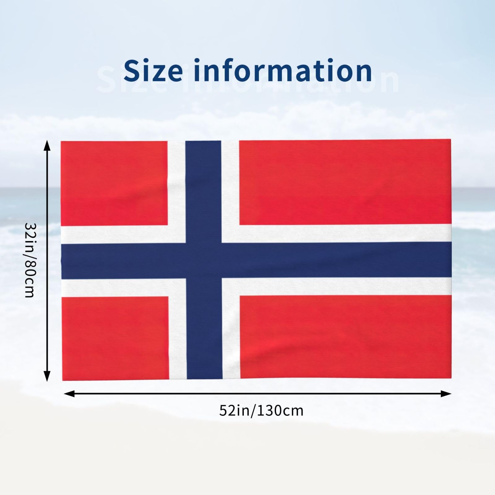 Norweska flaga nadruk dorośli ponadwymiarowe ręczniki kąpielowe plażowe szybkoschnące miękkie lekkie prezent podróżny