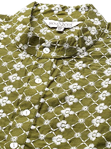 Image of sojanya Men's Silk Blend Regular Fit (Since 1958) Dark Embroidered Kurta & Self Design Nehru Jacket With Churidar Set