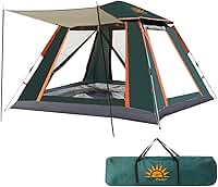 Barraca de Camping 2-4 Pessoas Impermeavel, Praia e Outdoor, Fácil Montagem, Proteção UV/Chuva/Vento, Ideal para Famílias e Aventureiros (Verde)