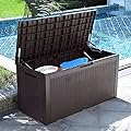 YITAHOME 100 Gallon Large Deck Box, Outdoor Resin Storage Boxes for Patio Furniture, Outdoor Cushions, Garden Tools, Water Resistant and Lockable