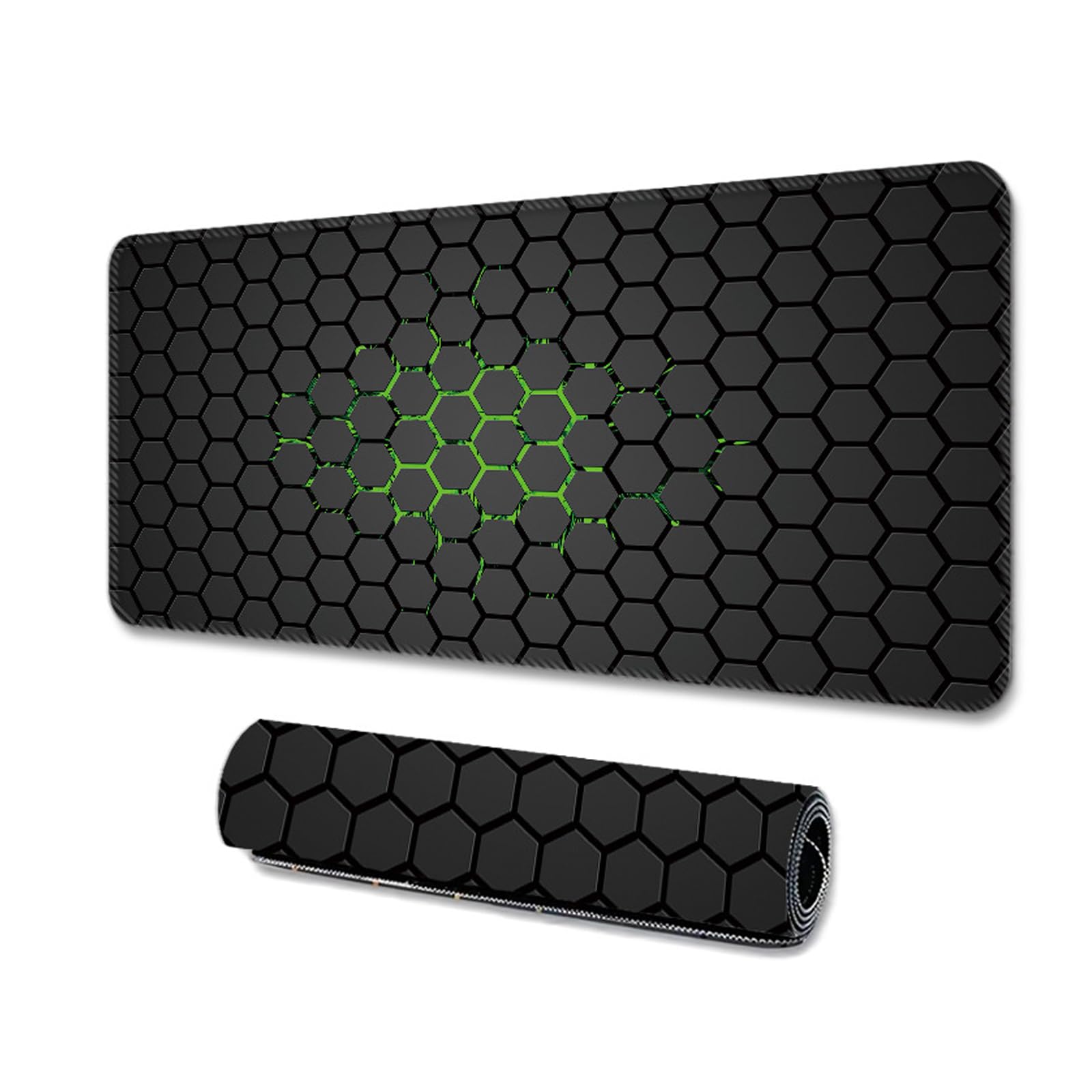 Tappetino per mouse da gioco, grande tappetino per mouse 600x300 XL, bordi cuciti anti-sfilacciamento, base in gomma antiscivolo, tappetino per tastiera (Versione verde)