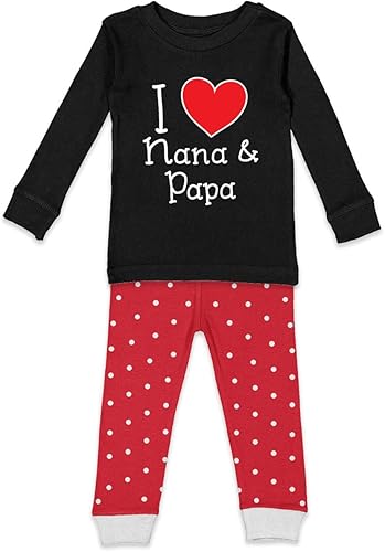 Tcombo I Love My Nana & Papa - Conjunto de camisa y pantalones para niños