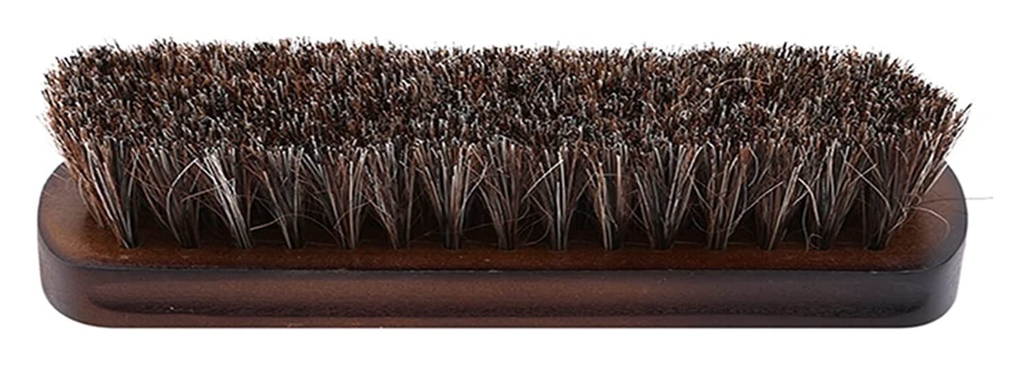 Cepillo for Zapatos, Cepillo for Zapatos de Crin Mango de Madera Pulida Cepillo for Botas Suaves de Cuero Natural