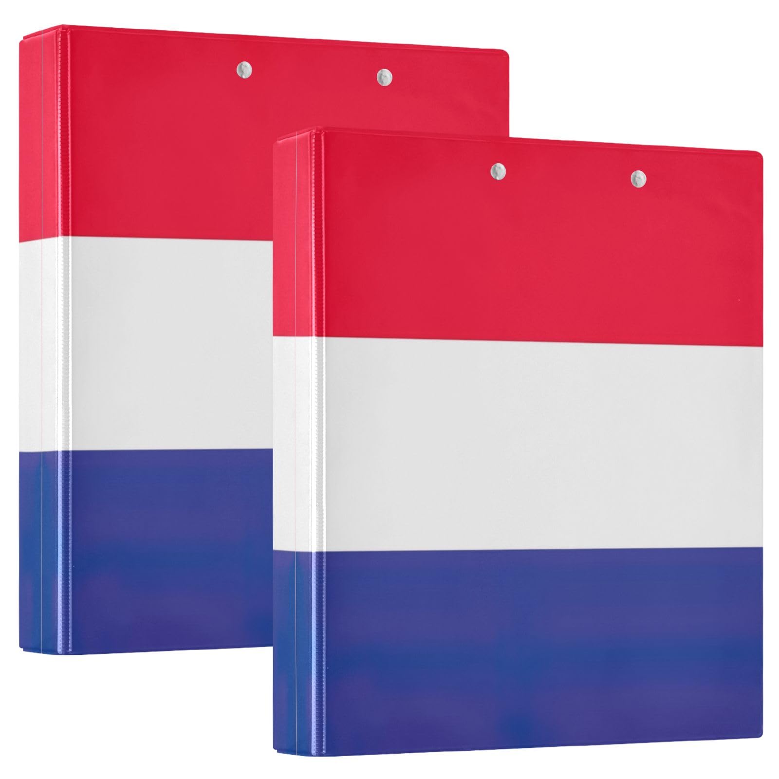 Raccoglitore decorativo a tre anelli, 3 anelli, 3,8 cm, con 3 tasche interne, quaderno di base per materiale scolastico, bandiera dei Paesi Bassi, confezione da 2