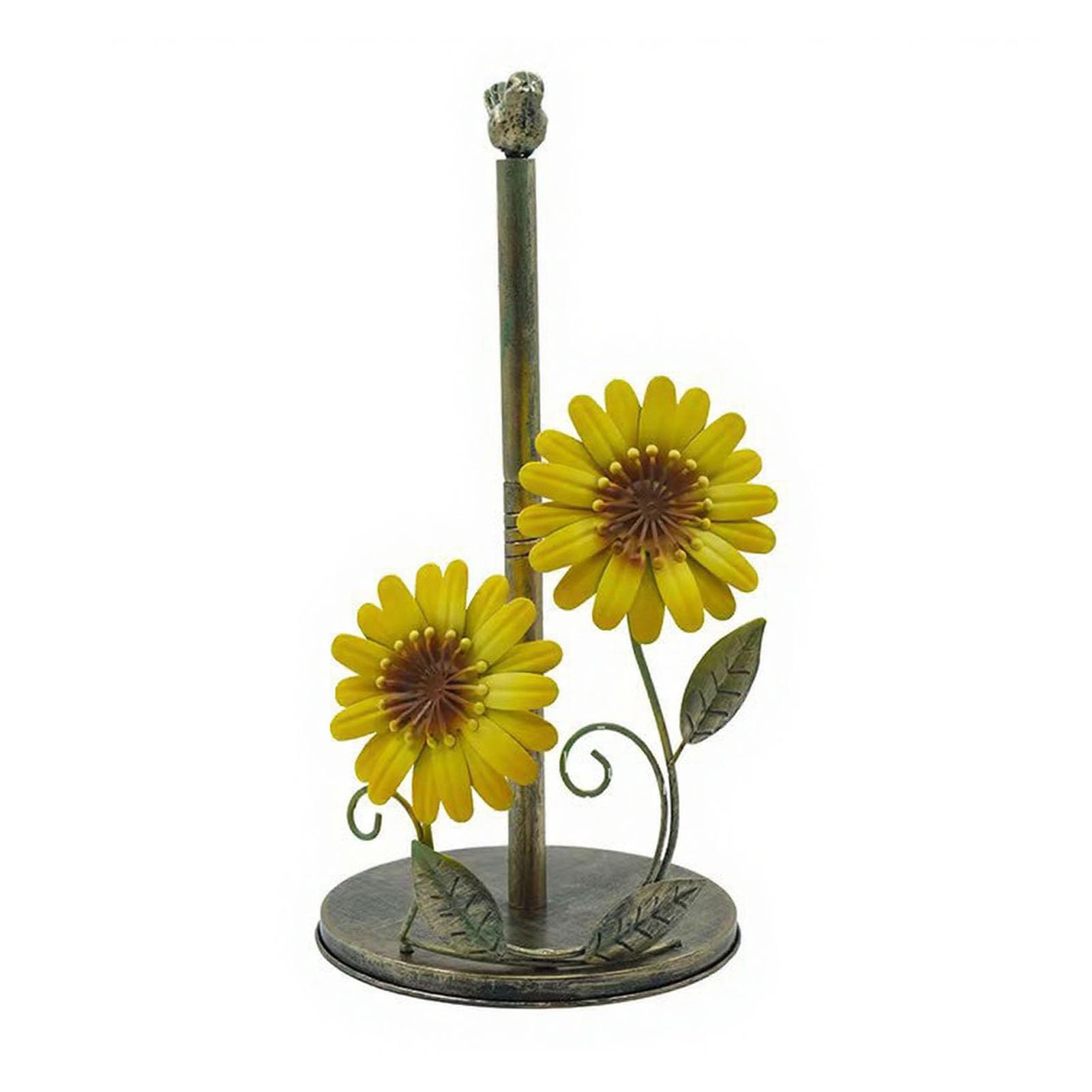 Glifora Kitchen Paper Towel Rack, Vertical No-Drill Holder - with Weighted Base, Sunflower Design, Dispenser for Kitchen and Bathroom Decor