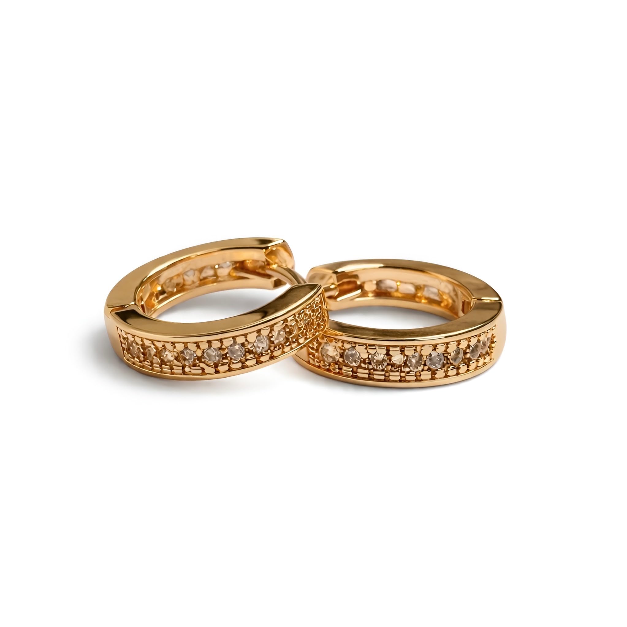 ELARVIA - 18K Gold Plated Cubic Zirconia Hoop Earrings | Stylish Anti Tarnish Lightweight Traditional Round Bali Piercing Ear Jewellery Hoops Ear Studs for Women & Girls | Trendy Small Hoop Earrings for Daily, Party, Office & Festive, Occasion Wear Gift For Her