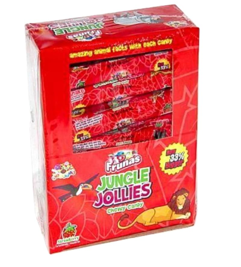 Strawberry Flavored Chewy Taffy Jungle Theme Candy, Individually Wrapped, Pink, 48 Count, 0.28 oz Each — grocery & food deal