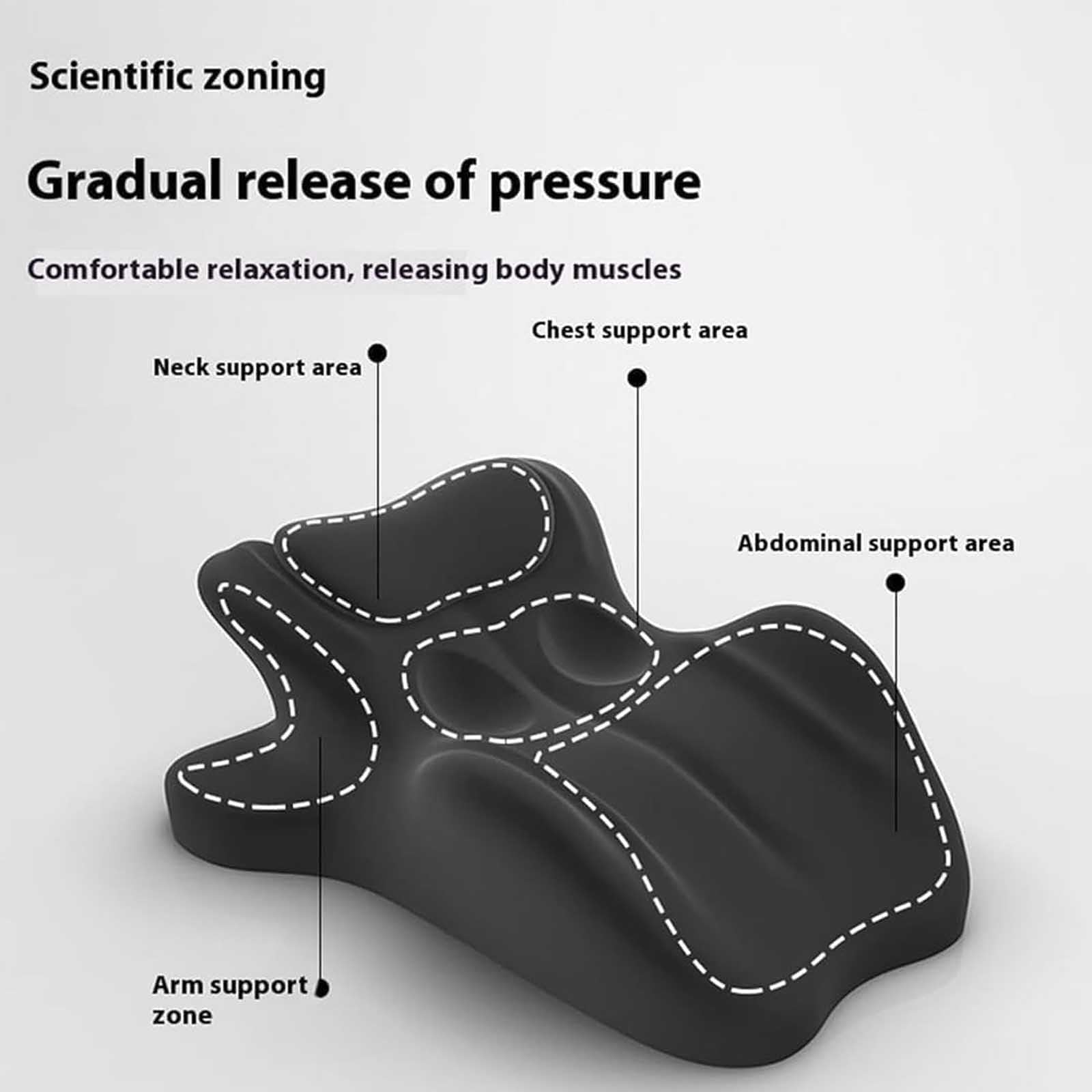Cuscino in memory foam per coppie e chi dorme sulla schiena, design ergonomico con supporto angolare di 27° per una postura ottimale e un uso multifunzionale