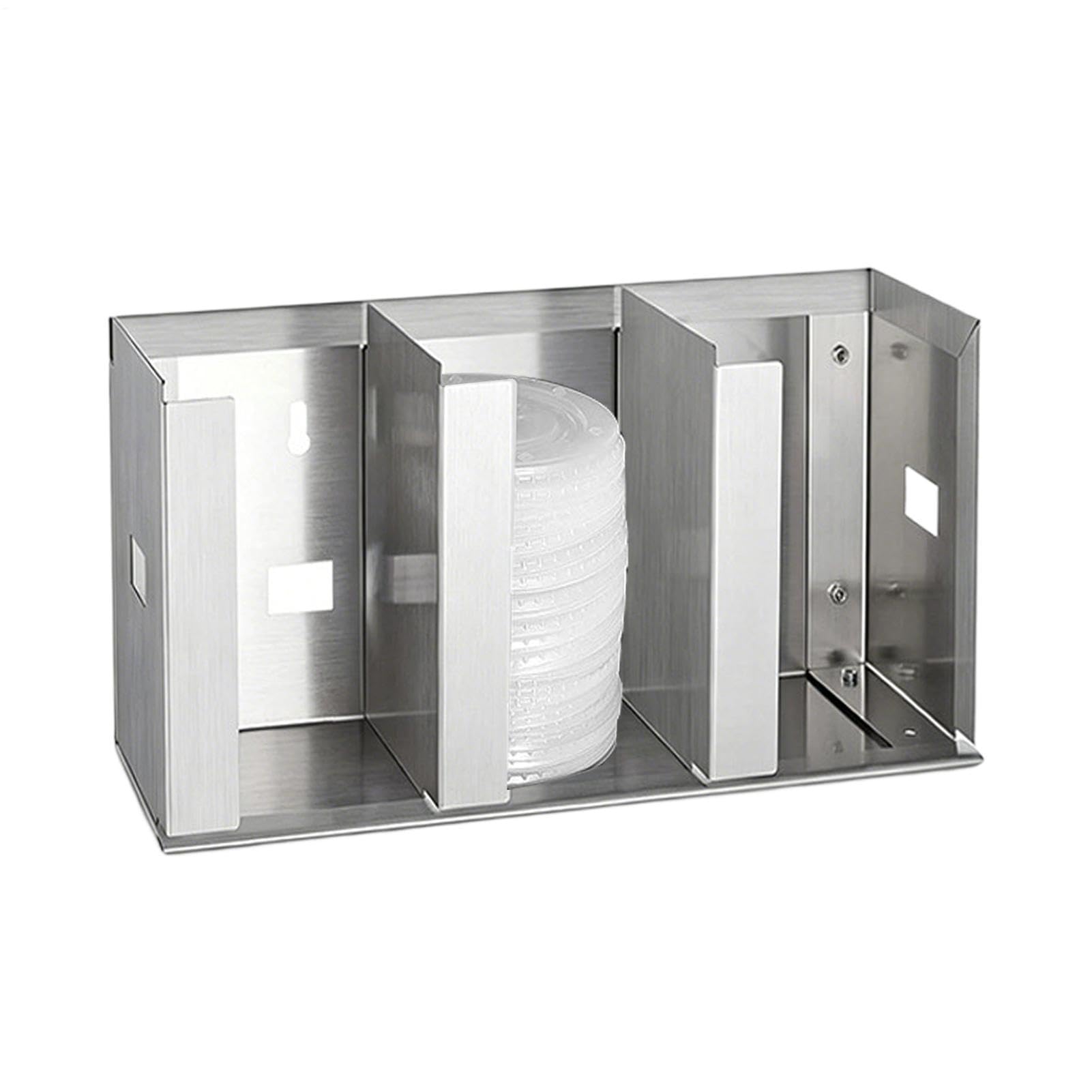 Porta tazze e coperchio, in acciaio inox, a 3 scomparti, da bancone, per proprietari di case, genitori, casa, ufficio, appartamento, feste, cucina