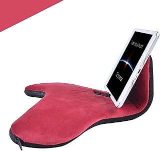 Pillow Cushion Multi-Angle Soft Tablet&Phone Stands, iPad Pillow Holders with Adjustable Angle Control for iPad Air, iPad Mini, iPad Pro, iPhones, Tablets, eReaders, and More (Wine Red)