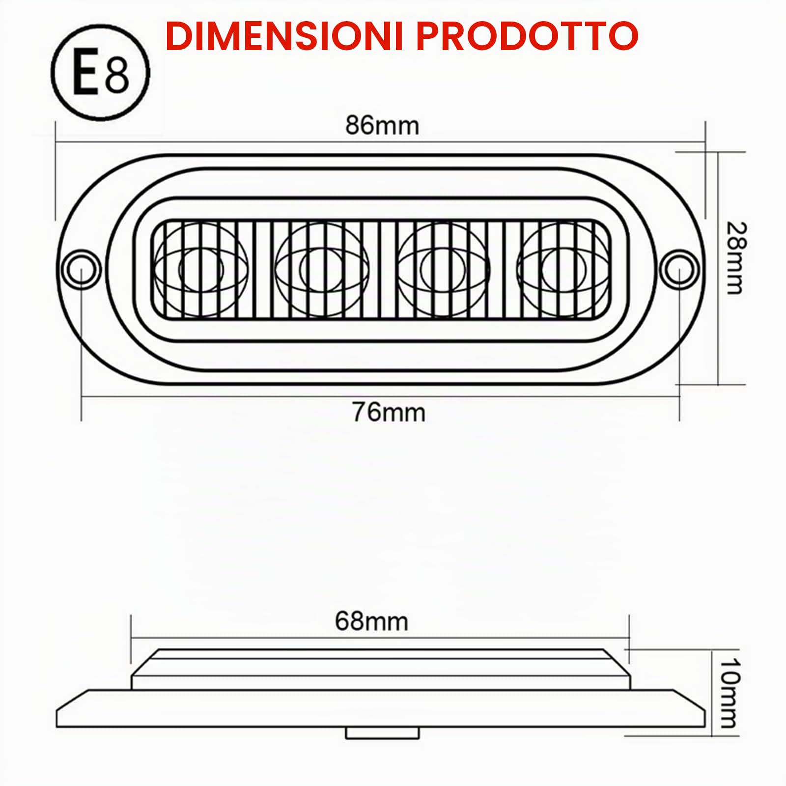 10PCS Luci di Posizione Laterali 4 LED 12-24V - Luci Indicatrici per Rimorchio Angolo, Posizione 3000k Luci di Avviso Universali Impermeabili per Camion Roulotte Autocarri Autobus (Giallo)