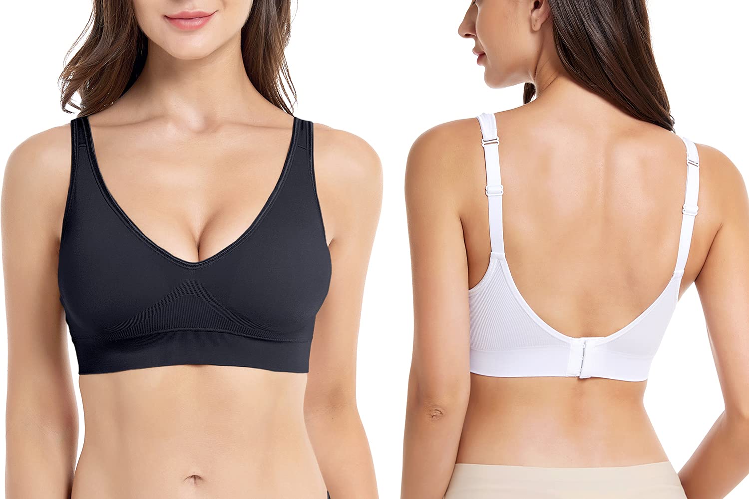 Soutien-Gorge sans Fil pour Femmes Soutien-Gorge sans Couture ni Fil avec Coussinets Amovibles 3 Paquets